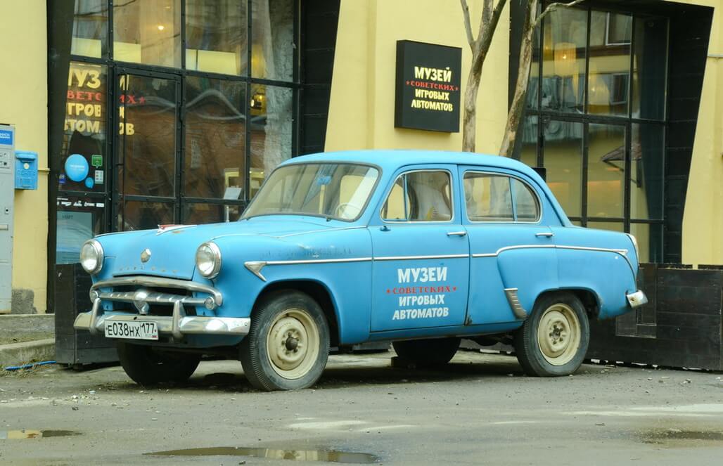 Old Soviet Moskvich car
