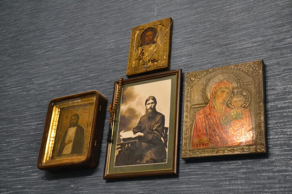 Icons and the picture of Rasputin