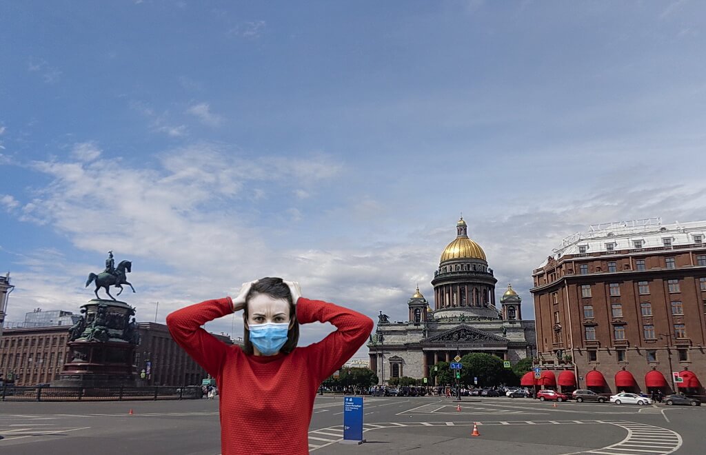 Wearing Face Mask in St Petersburg