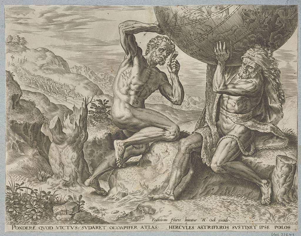 Atlas hands over the firmament to Hercules