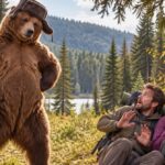 A Bear and tourists