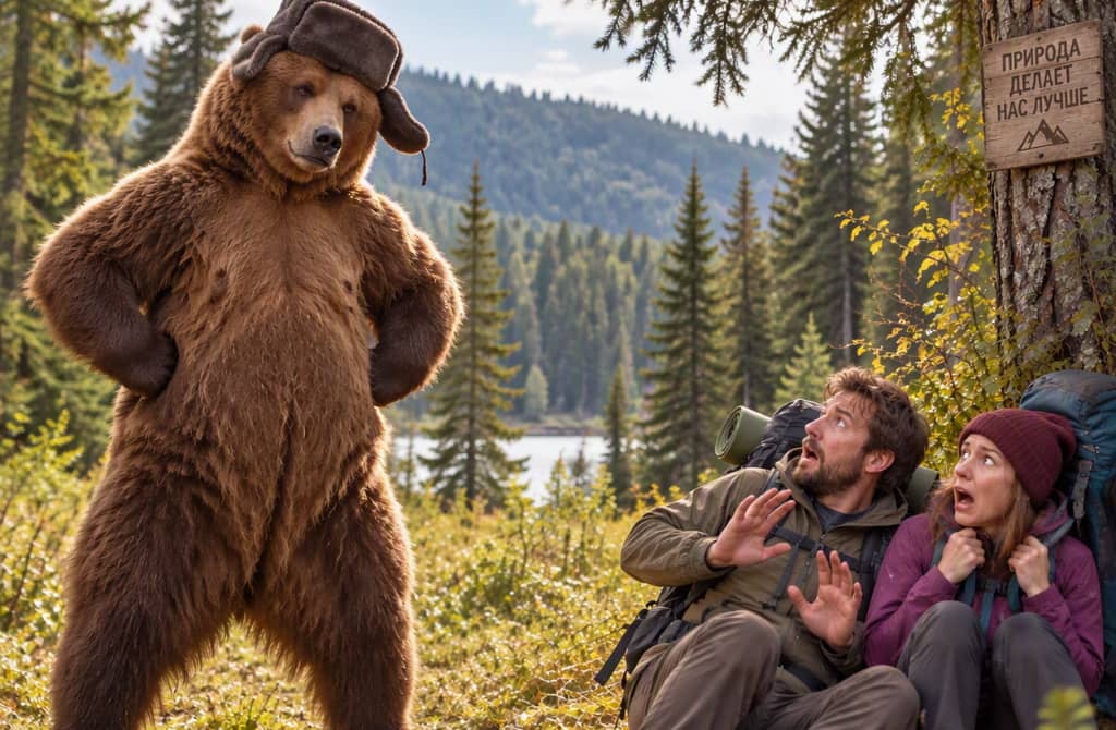 A Bear and tourists